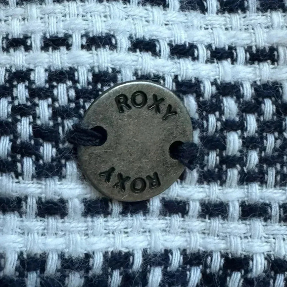 ROXY Cabo Trip Lace Up Long Sleeve Top Striped Woven Light Sweater Women’s Large - Picture 9 of 11